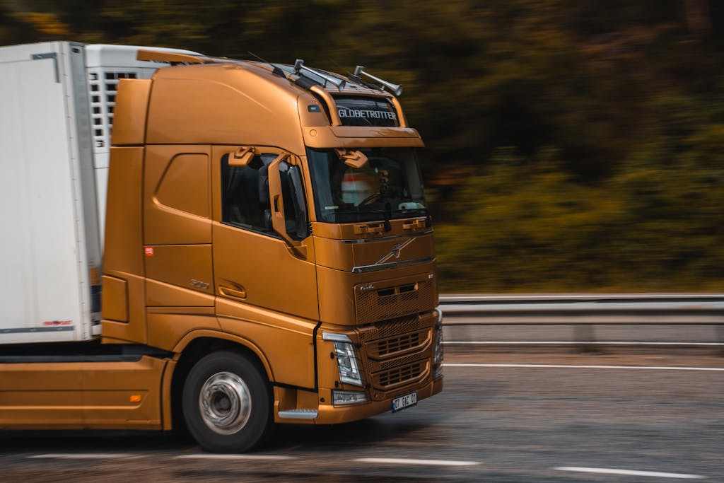 A Large Volvo Truck on a Road